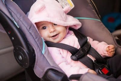 Child in infant car seat