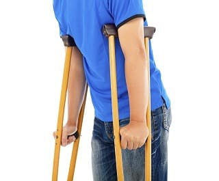 Man on crutches