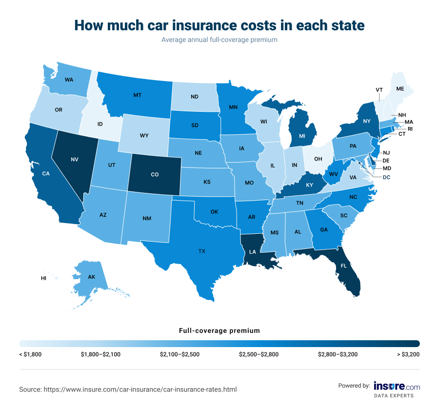 Car insurance rates by state