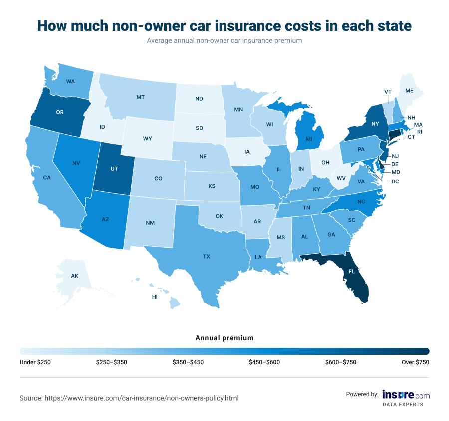 Non-owner car insurance by state